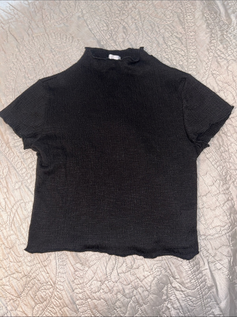 Princess Polly Women’s Black Short Sleeve Mock Neck Top